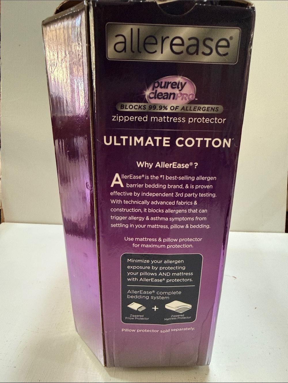 Allerease Ultimate Cotton Zippered Twin size Mattress Protector NIB - Picture 4 of 6